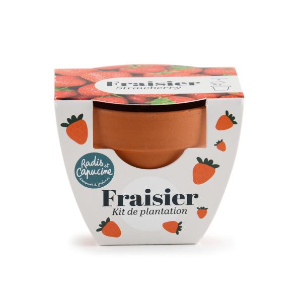Radis et Capucine - Mini kit Fraisier - Terre Cuite - 6 cm - PACKAGING_RECTO